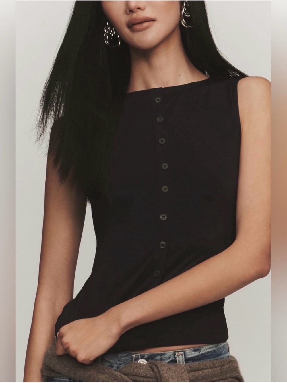 Anthropologie Maeve Button-Front Tank Top